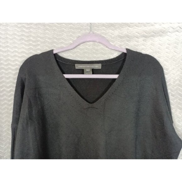 FRENCH CONNECTION ~ V-Neck Tunic Sweater - Black - Small - Picture 4 of 8